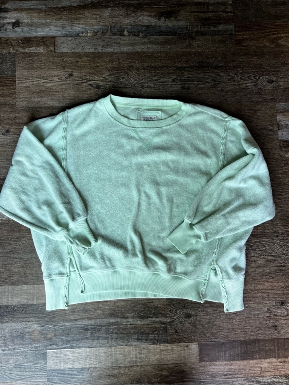American Eagle Outfitters Light Mint Reverse Engineered Crewneck Sweater